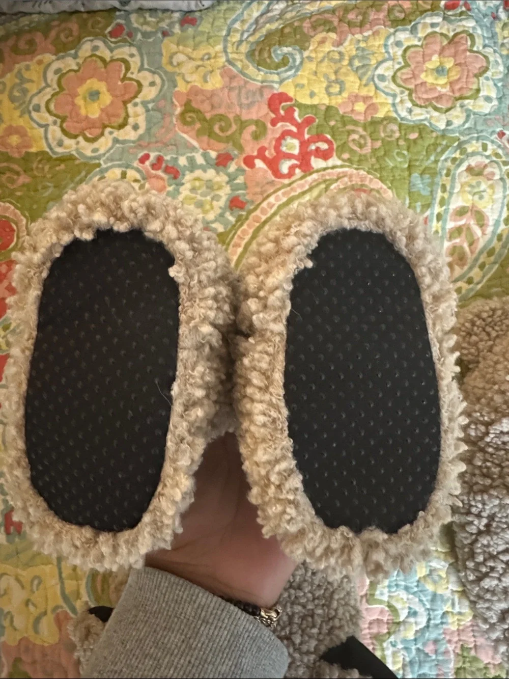 Plush Tan Kids' Sherpa Mittens & Hat Set